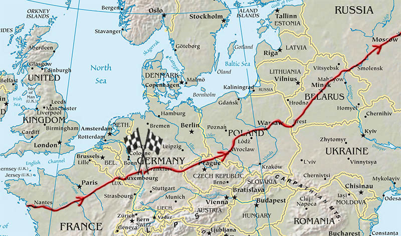Route in Europe
